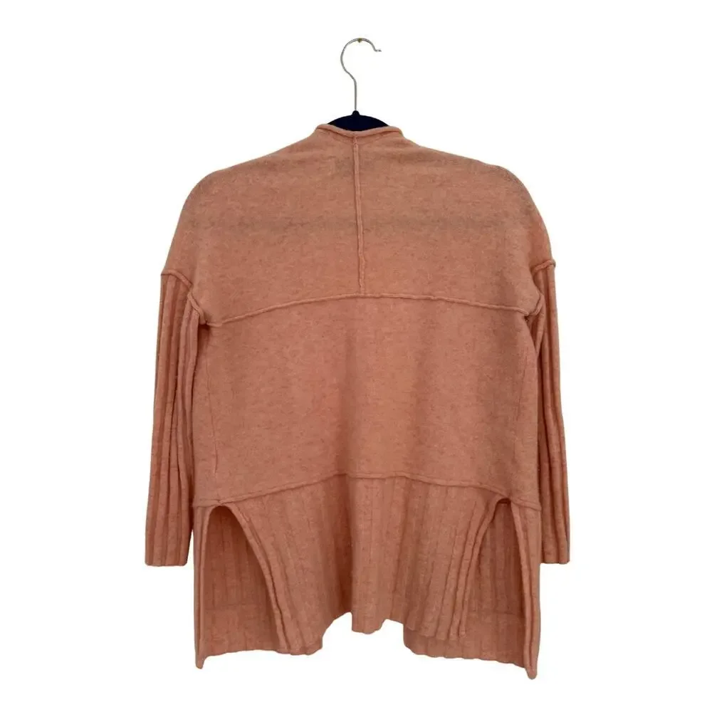 Anthropologie Pilcro Mafalda Cashmere Cardigan Pink XS Open Front Pocket Sweater